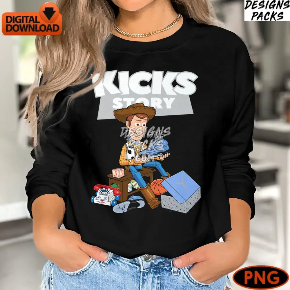 Woody Toy Story Inspired Sneaker Art Digital Png Download Kids Gift For Lovers