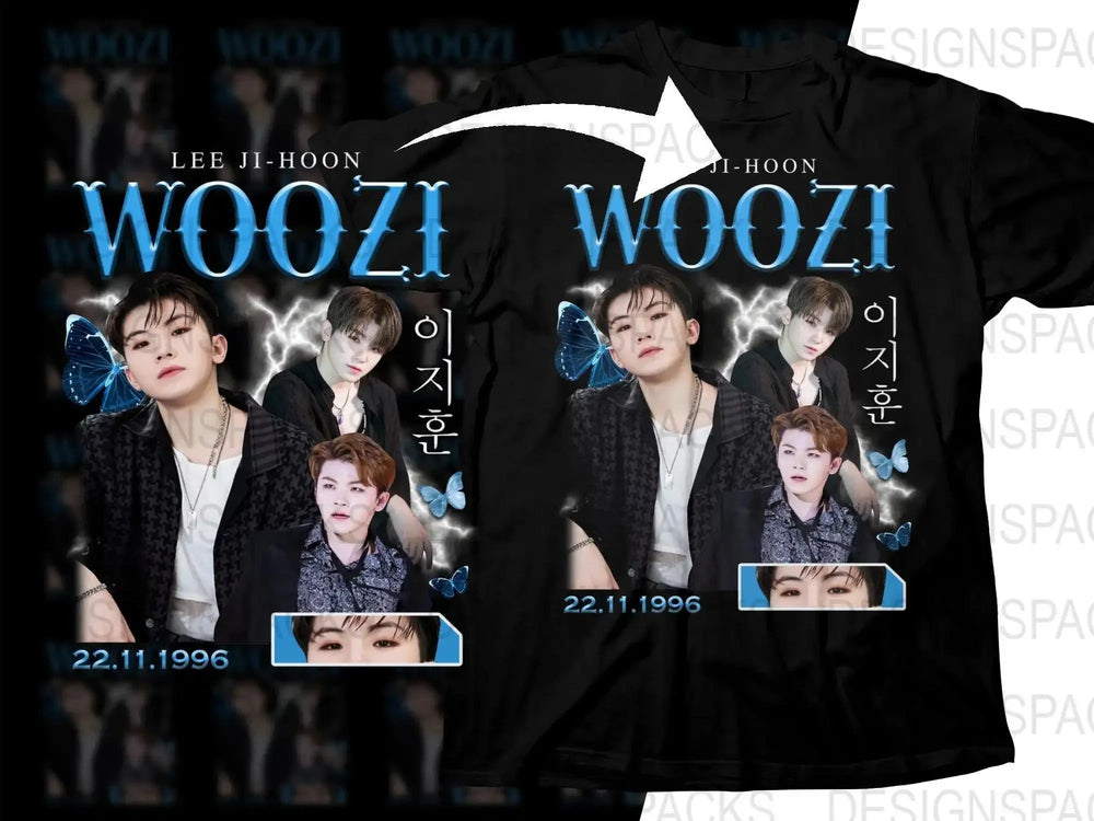 WOOZI 22.11.1996 Butterfly Design K-pop Png Digital Download