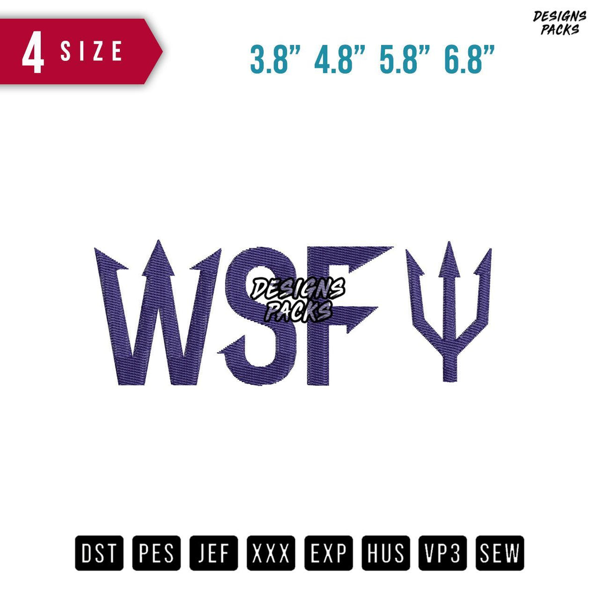 Wsf triden Embroidery Design