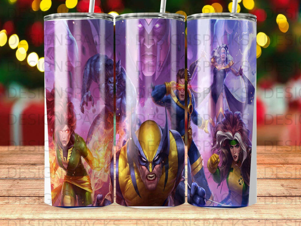 X-Men Mutant Power Team Epic Design Tumbler Digital Wrap Design