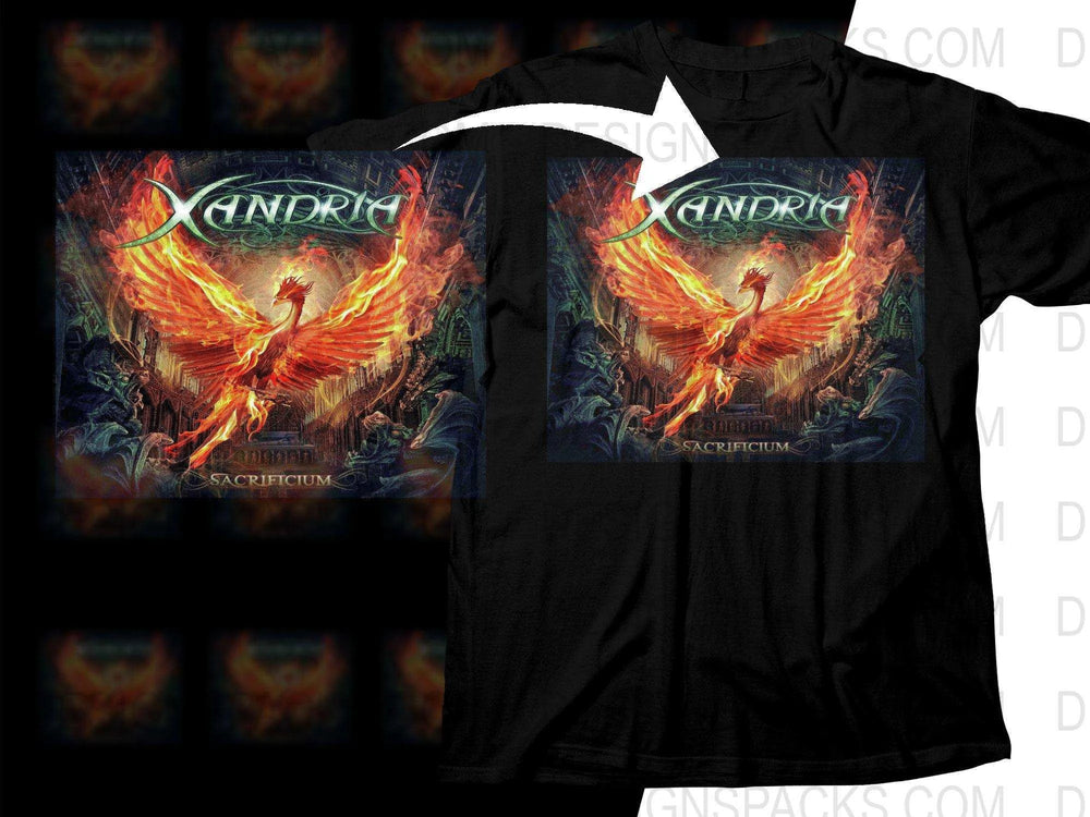 Xandria Sacrificium Fiery Phoenix Design Rock Png Halftone Digital Download