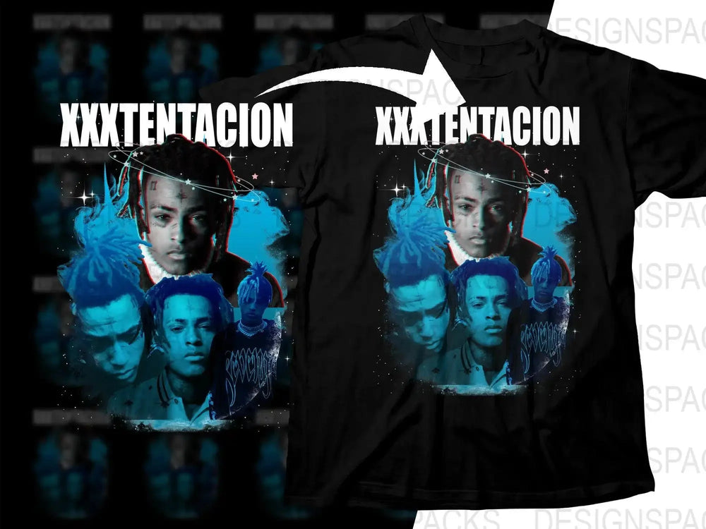 XXXTentacion Colorful Artistic Tribute with Multiple Faces Png Digital Download