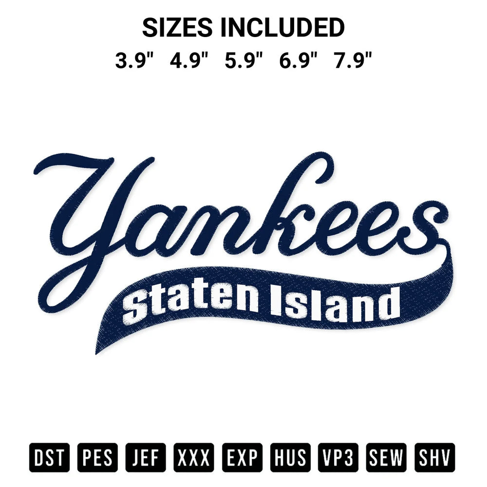 Yankees Staten Island Embroidery Design