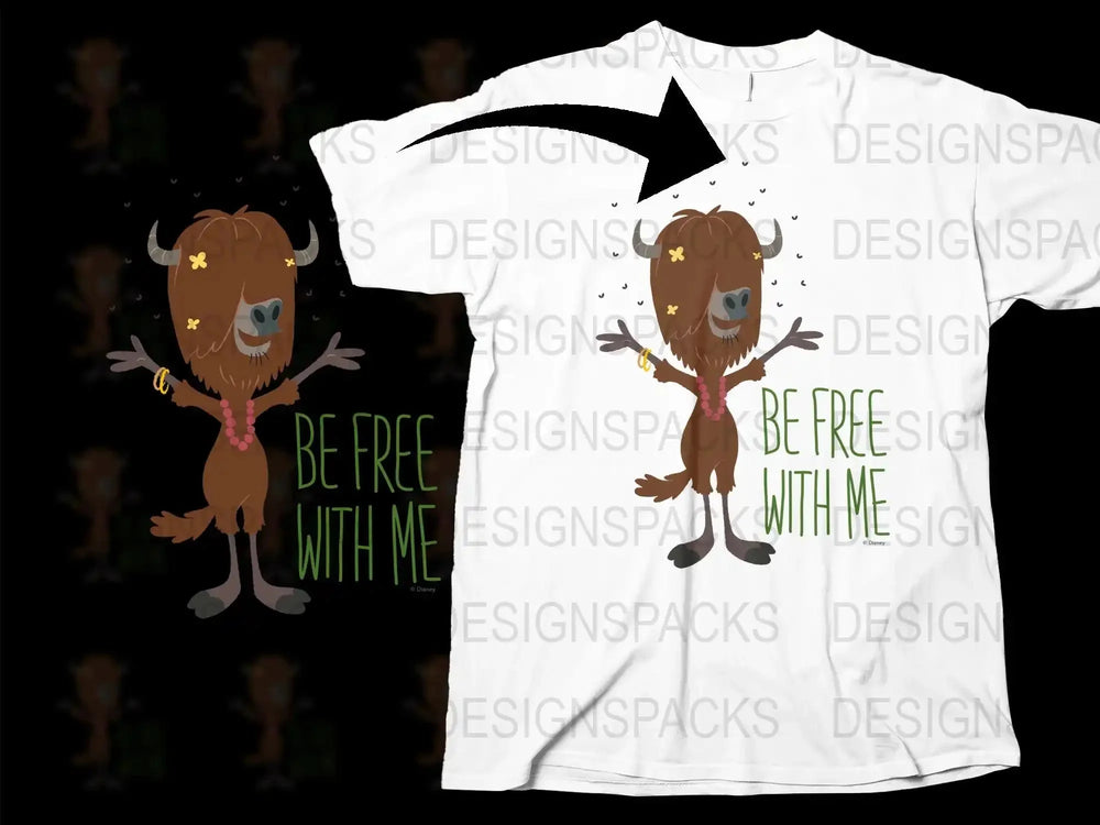 Whimsical Dancing Bear T-Shirt, 'Be Free With Me' Graphic Tee, Unique Animal Design, Kids and Adults Sizes Available