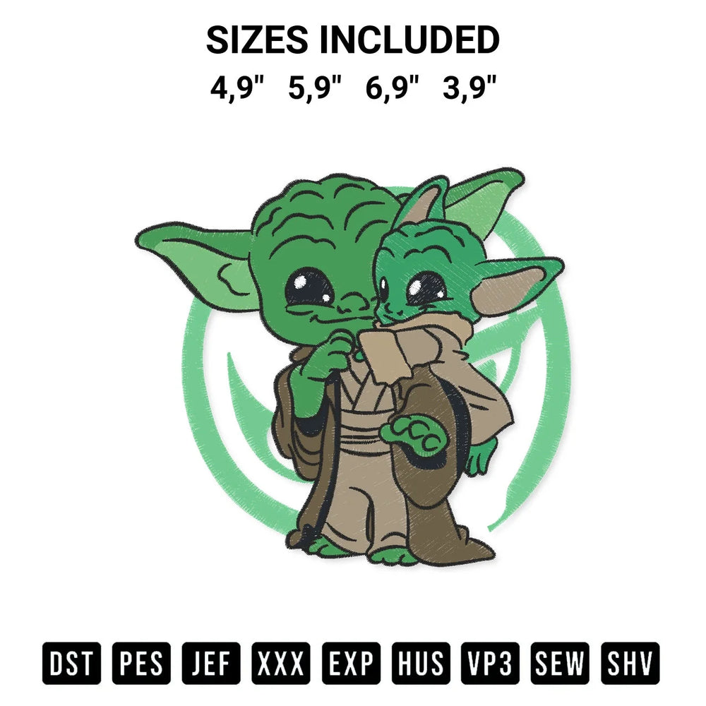 Yoda And The Child Star Wars Baby Yoda Cute Gift For Family Logo Embroidery Design