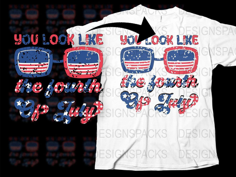 Patriotic T-Shirt, Fourth of July Tee, American Flag Sunglasses Design, Unisex Summer Apparel