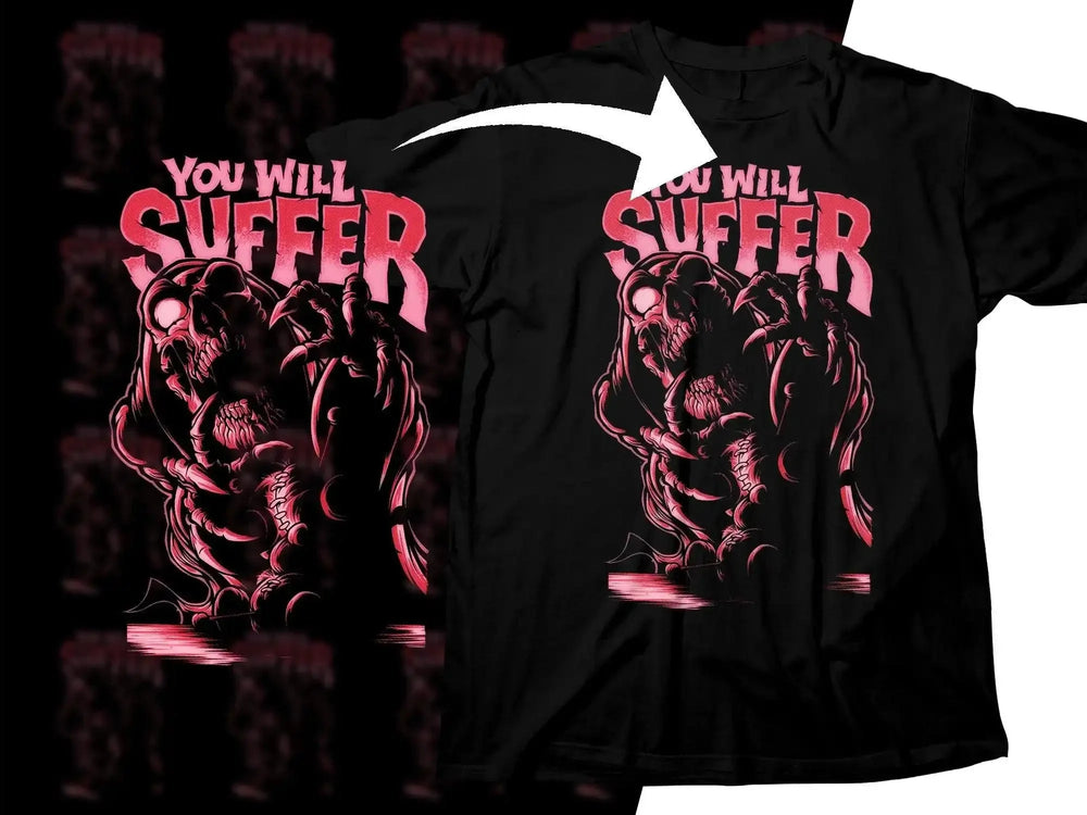 You Will Suffer Rock Horror Themed Png Halftone Digital Download