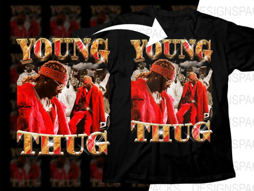 Young Thug Graphic Red Outfit Design Png Digital Download