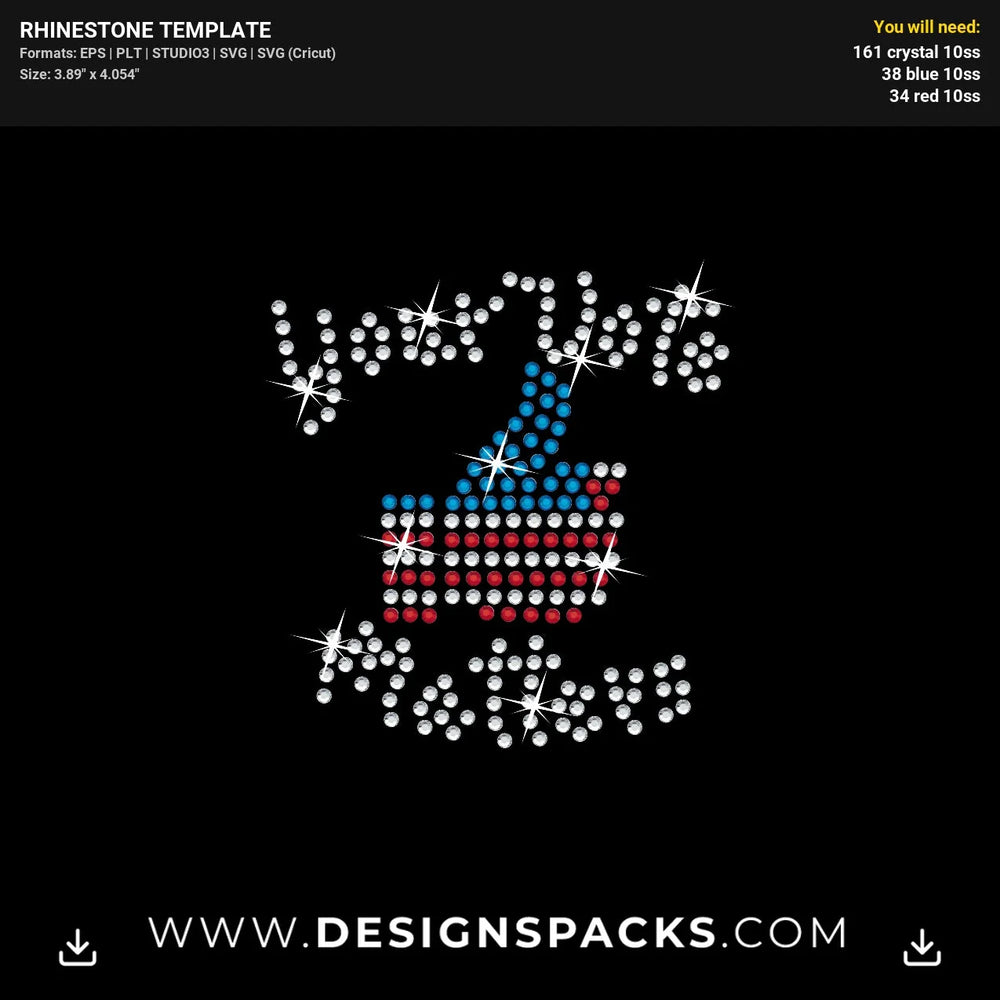 Your Vote Matters Election Shirt Rhinestone Digital Template