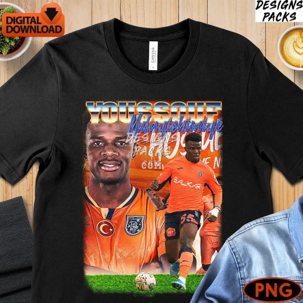 Youssouf Ndayishimiye Football Player Digital Art Instant Download Png Vibrant Sports