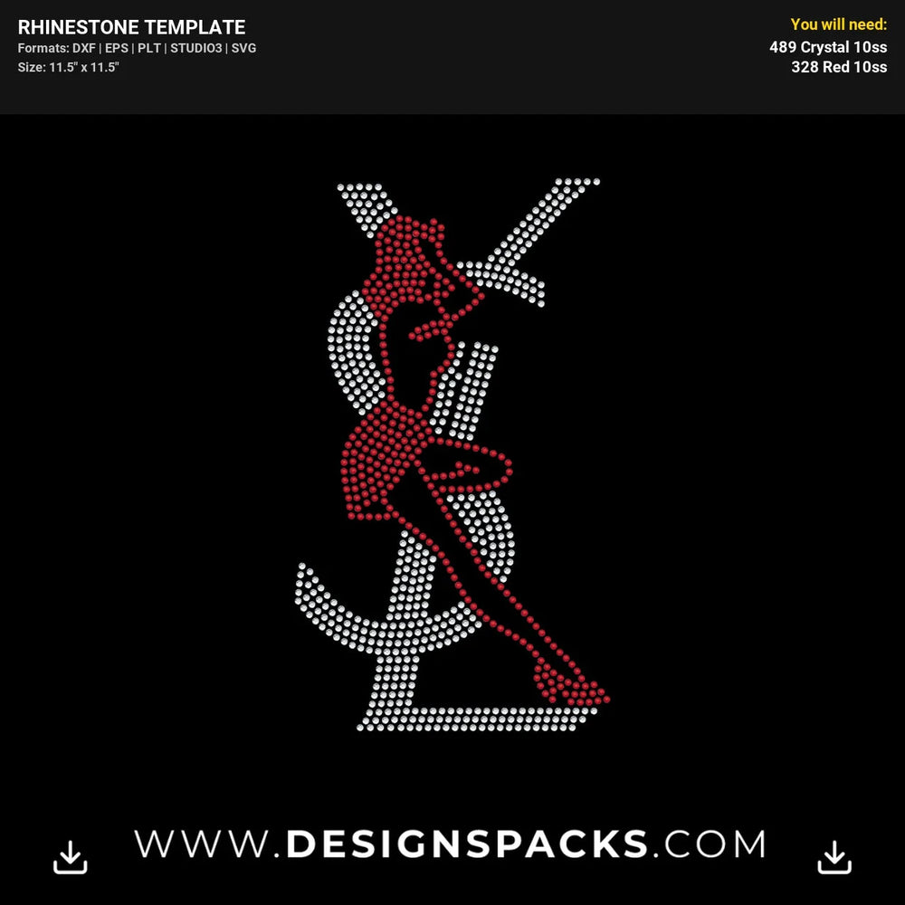 Ysl Saint Laurent Woman Rhinestone Digital Template