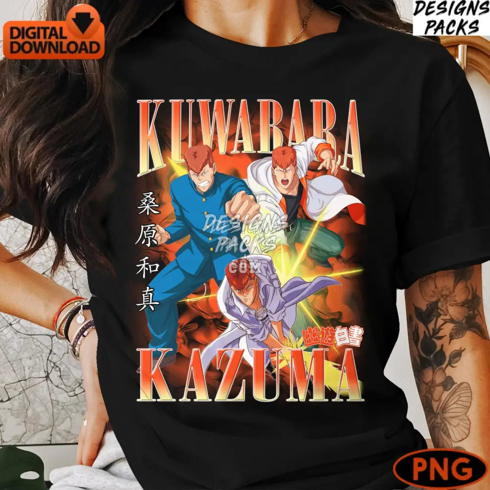 Yu Hakusho Kuwabara Kazuma Anime Art Instant Download Digital Png