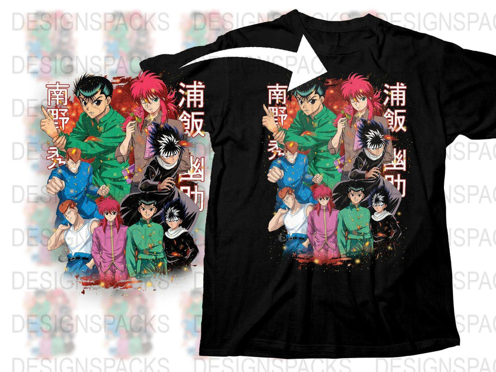 Anime Graphic T-Shirt, Unisex Manga Character Tee, Vibrant Printed Colorful Shirt, Casual Cool Youthful Apparel, Unique Gift Idea