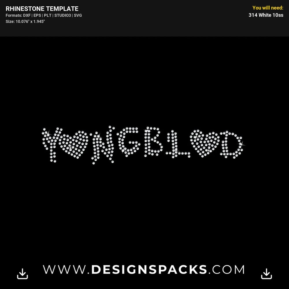 Yungblud Heart Rhinestone Digital Template