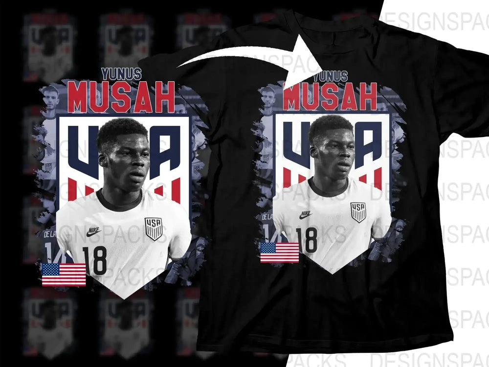 Yunus Musah USA National Team Soccer Graphic Soccer Png Digital Download