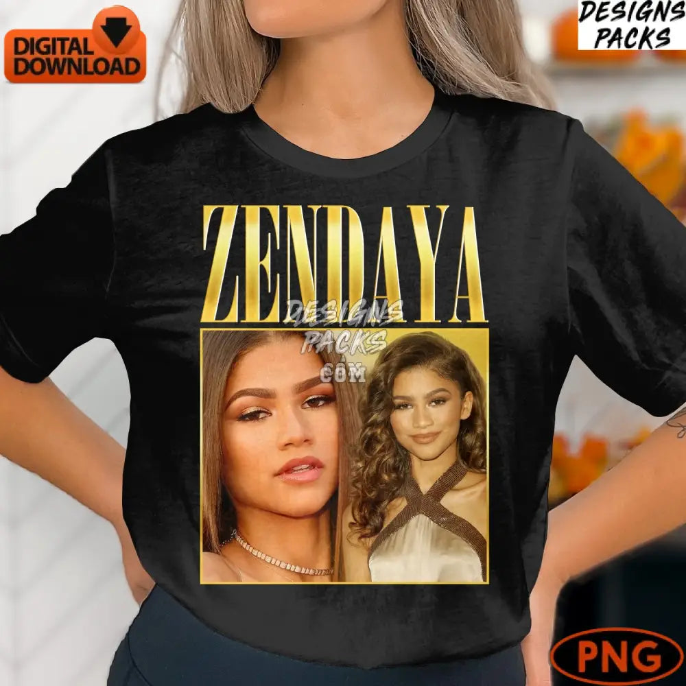 Zendaya Digital Art Print Celebrity Hollywood Star Download Glamorous Png