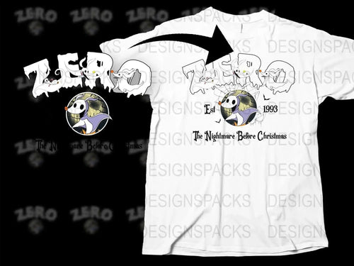 Zero Halloween The Nightmare Before Christmas Ghost Design Png Digital Download