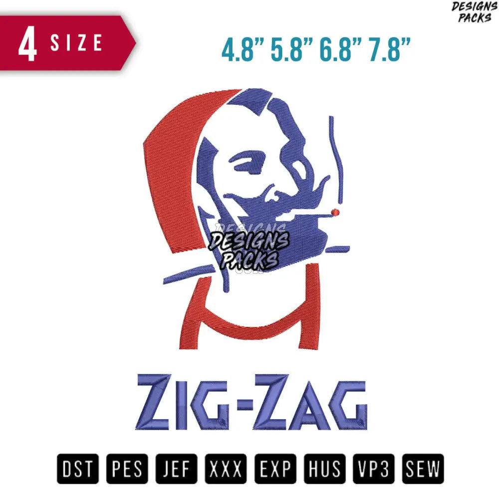 Zig Zag Man Embroidery Design