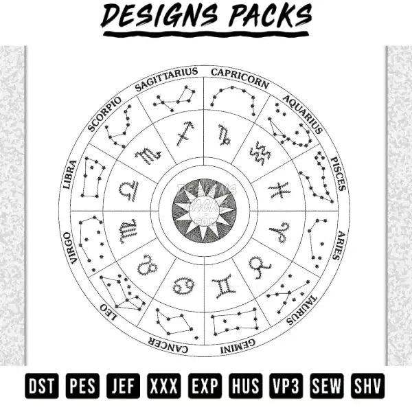 Zodiac Embroidery Design 