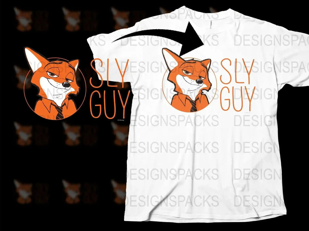 Sly Guy Fox Graphic T-Shirt, Cool Urban Animal Print Tee, Trendy Streetwear for Men and Women
