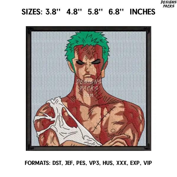 Zoro Embroidery Design File/ One Piece Anime Embroidery Design/ Machine  Design Pes Dst. Swoosh Roronoa Zoro embroidery