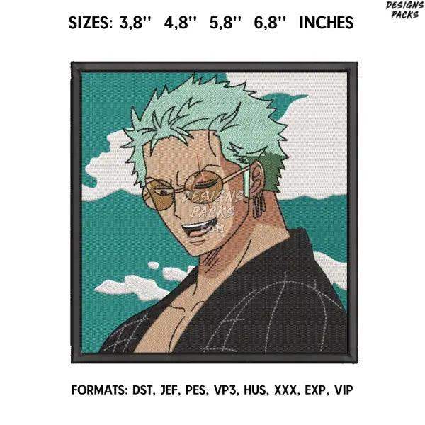 Zoro Embroidery Design File/ One piece Anime Embroidery Design/ Machine  Design Pes Dst. Roronoa Zoro embroidery pes