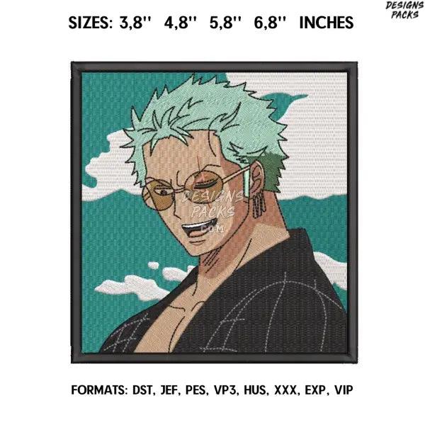 Zoro Embroidery Design File/ One piece Anime Embroidery Design/ Machine  Design Pes Dst. Roronoa Zoro embroidery pes