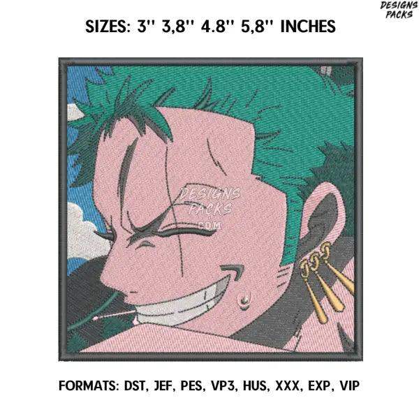 Zoro Embroidery Design File/ One Piece Anime Embroidery Design/ Machine  Design Pes Jef. Swoosh Roronoa Zoro embroidery