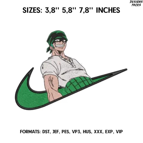 Zoro Embroidery Design File/ One Piece Anime Embroidery Design/ Machine  Design Pes Dst. Nike Roronoa Zoro embroidery