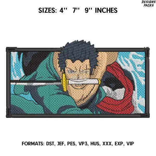 Zoro Embroidery Design File/ One Piece Anime Embroidery Design/ Machine  Design Pes Dst. Swoosh Roronoa Zoro embroidery