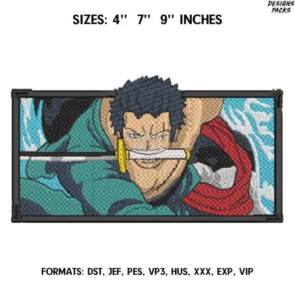 Zoro Embroidery Design File/ One Piece Anime Embroidery Design/ Machine  Design Pes Dst. Swoosh Roronoa Zoro embroidery