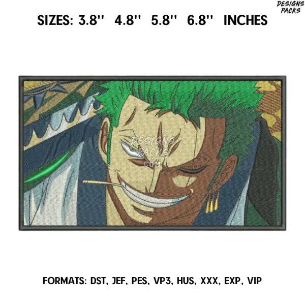 Zoro Embroidery Design File/ One Piece Anime Embroidery Design/ Machine  Design Pes Dst. Swoosh Roronoa Zoro embroidery