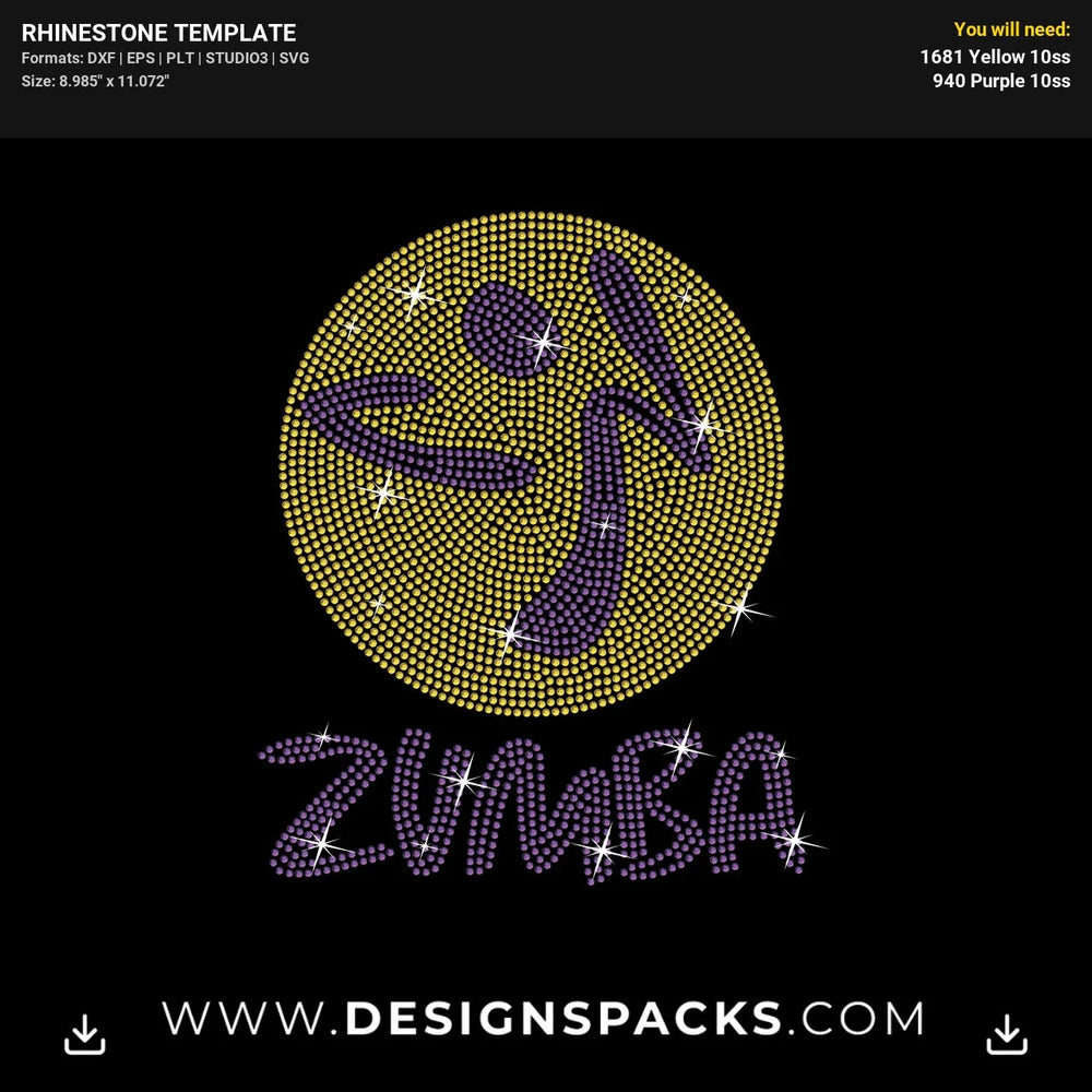 Zumba Logo Rhinestone Digital Template