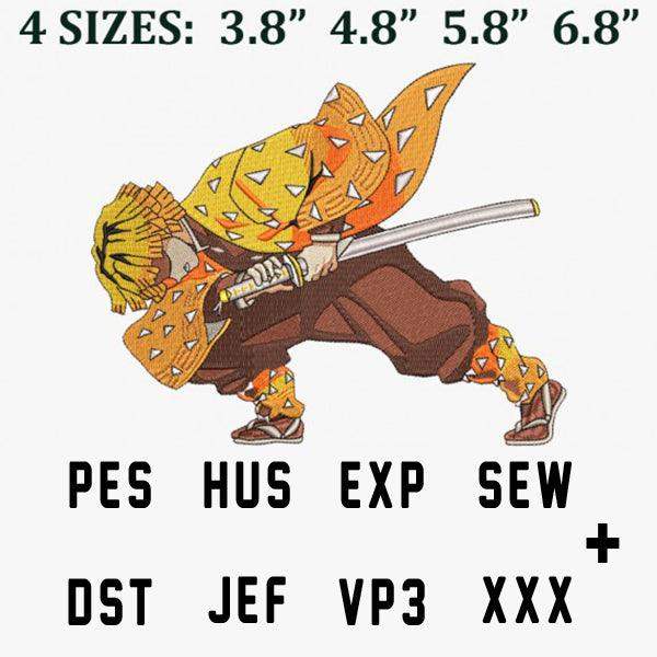 Anime character embroidery design in 4 sizes, PES HUS EXP SEW DST JEF VP3 XXX formats