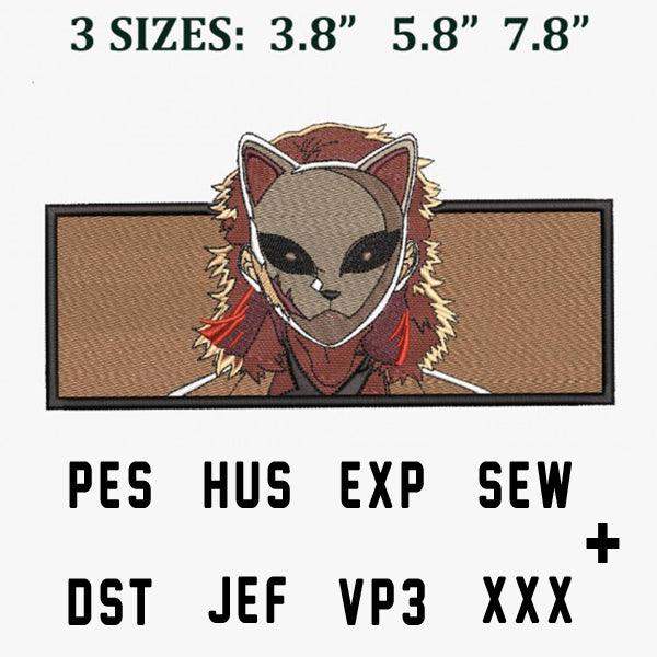 Anime cat girl embroidery design in 3 sizes, PES HUS EXP SEW DST JEF VP3 formats, print-ready