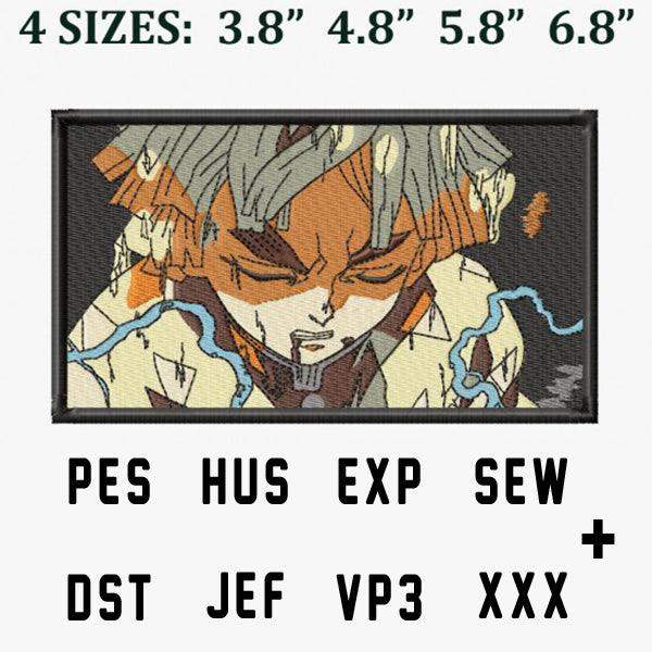 Anime character embroidery design in 4 sizes, PES HUS EXP SEW DST JEF VP3 formats for instant download
