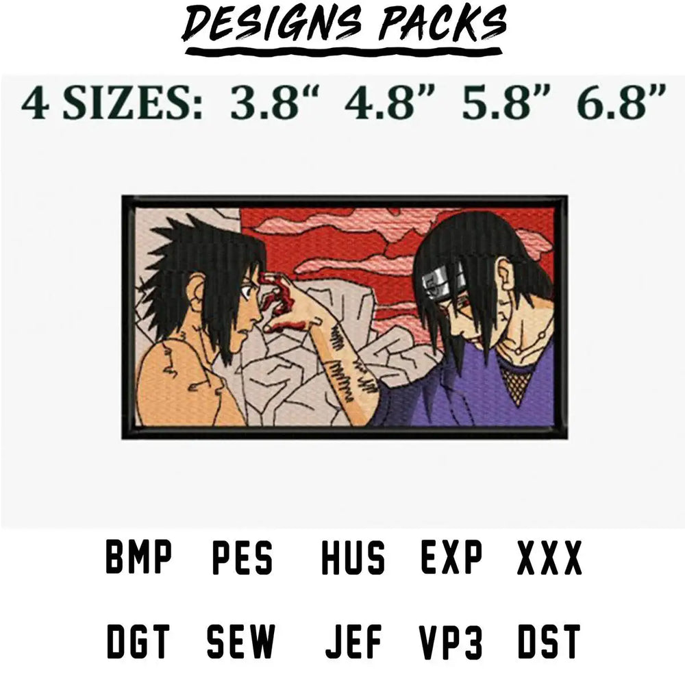Anime embroidery design with 4 sizes, PES, DST, and SVG formats for instant download