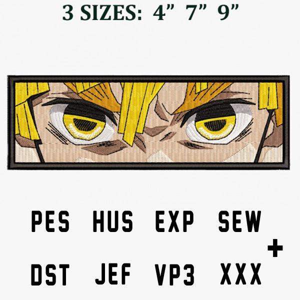 Anime character eyes embroidery design in 3 sizes, PES HUS EXP SEW DST JEF VP3 XXX formats