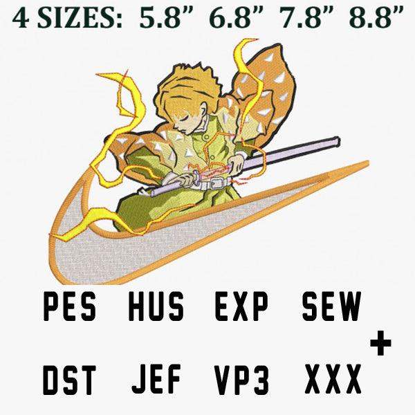 Embroidery design of anime character with sword, available in PES, HUS, EXP, SEW, DST, JEF, VP3, XXX formats
