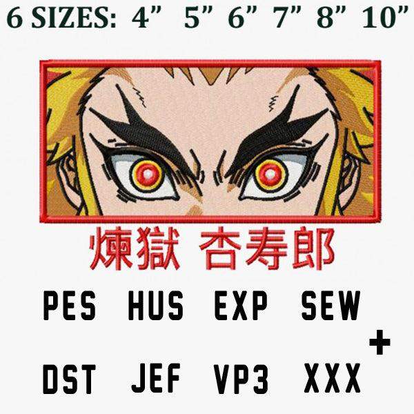 Anime character eyes embroidery design in PES, HUS, EXP, SEW, DST, JEF, VP3, XXX formats