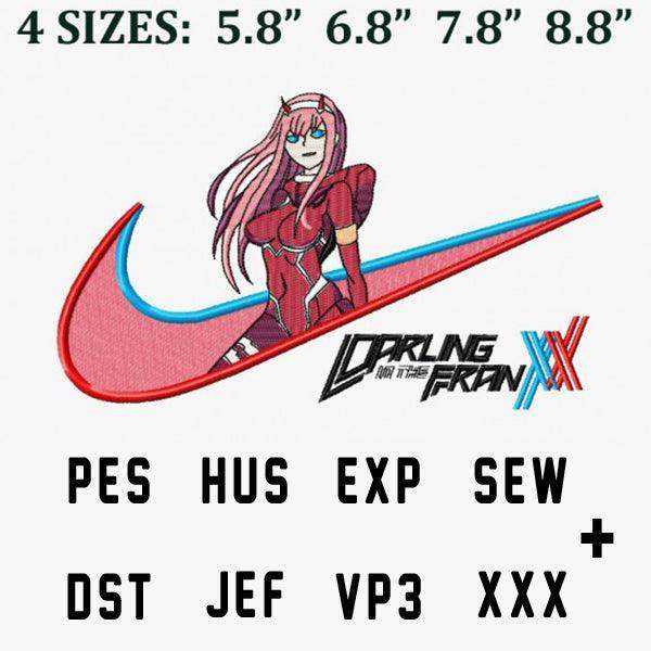 Darling in the FranXX anime embroidery design with 4 sizes, PES HUS EXP SEW DST JEF VP3 XXX formats