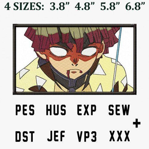 Anime character embroidery design in 4 sizes, PES HUS EXP SEW DST JEF VP3 XXX formats for instant download